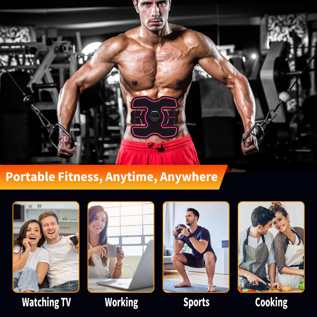 Richgv Smart Abdominal Toning Belt for Men and Women - Advanced Abs Stimulator for Home and Office Fitness Training